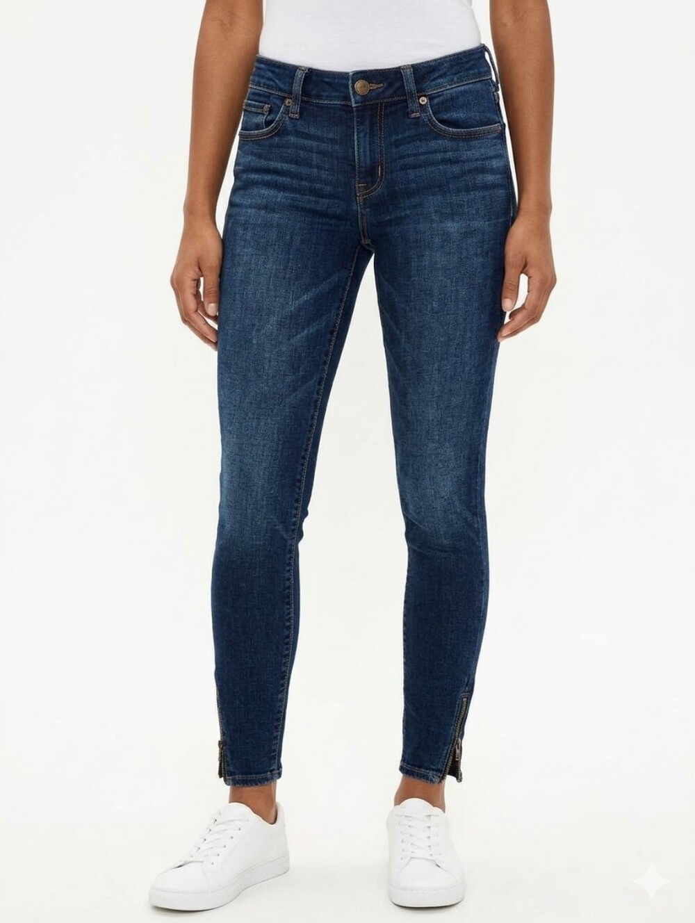 AMERICAN EAGLE super Stretch Jeggings With Side Zippers On Ankle Size 4 - Picture 1 of 11